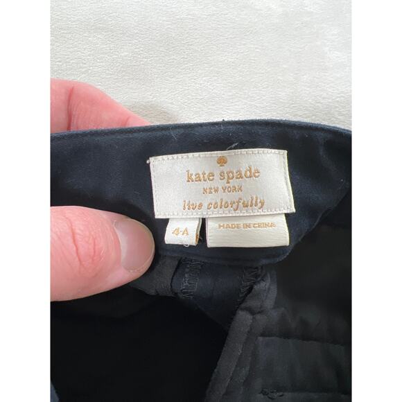 Kate Spade New York Live Colorfully Black Tapered Leg Ankle Zip Pants 4 Small - Picture 5 of 9